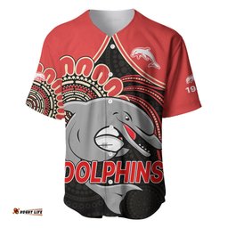 Custom Personalised NRL Redcliffe Dolphins Baseball Jersey Shirt