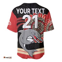 Custom Personalised NRL Redcliffe Dolphins Baseball Jersey Shirt