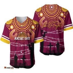 Broncos Rugby Baseball Jersey Shirt Anzac Day Barb Wire Style