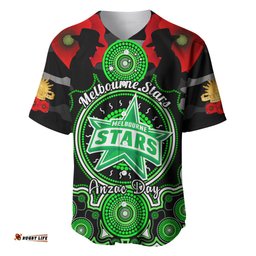 Melbourne Stars ANZAC 2024 Baseball Jersey Shirt Lest We Forget Poppy Mix Camouflage