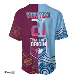 Custom QLD Cane Toad and NSW Cockroach Baseball Jersey Shirt Aboriginal Inspired Together