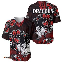 NRL St. George Illawarra Dragons Rugby Saints 1998 Aboriginal Baseball Jersey Shirt