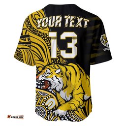 Custom Text and Number Richmond Football Baseball Jersey Shirt Aboriginal Go The Tigers Premiers