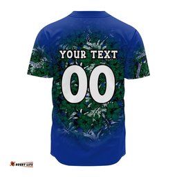New Zealand Warriors Baseball Jersey Shirt Polynesian Hibiscus Tropical Vintage NRL