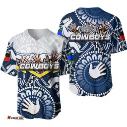Cowboys NAIDOC Aboriginal Patterns Baseball Jersey Shirt