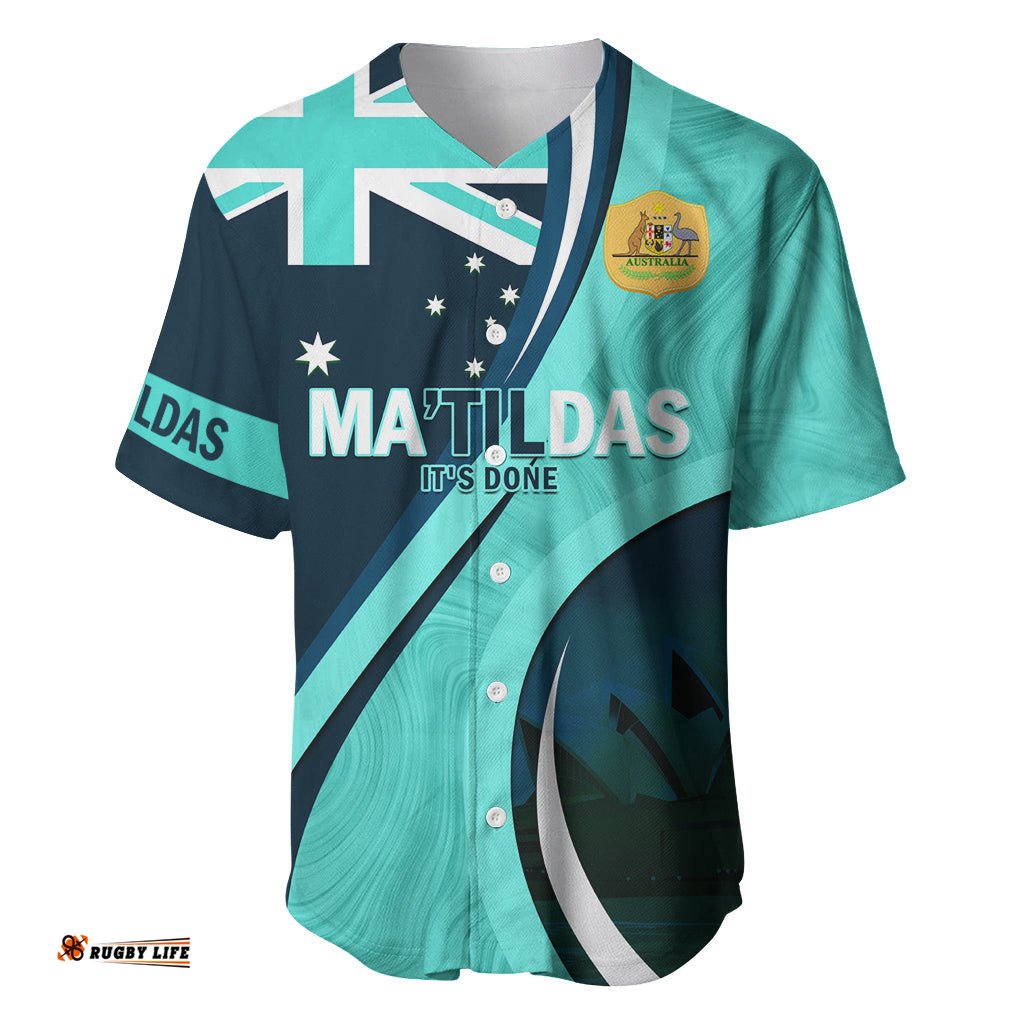 Matildas Soccer Baseball Jersey Shirt 2024 Happy Australia Day Kangaroo Aussie Proud Turquoise
