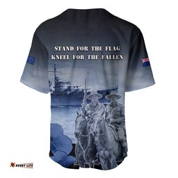 New Zealand ANZAC Day Baseball Jersey Shirt HMNZS Achilles We Will Remember Them