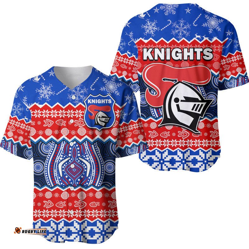 Knights Aboriginal Rugby Novocastrians Christmas Vibe Baseball Jersey Shirt