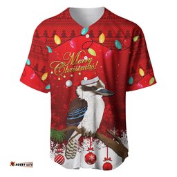 Australia Christmas Baseball Jersey Shirt Aussie Kookaburra Santa Merry Xmas