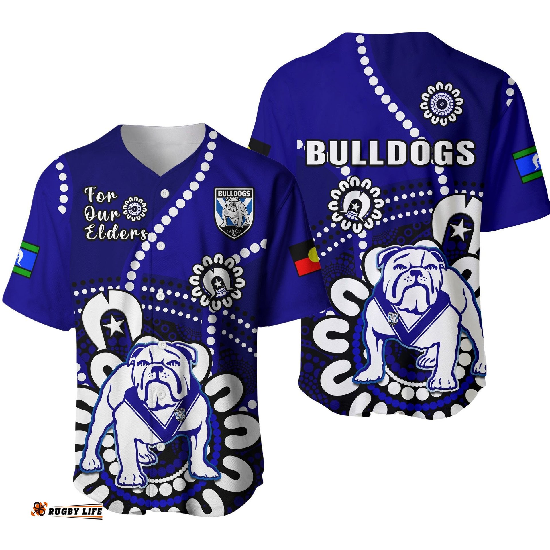 Bulldogs Rugby NAIDOC Baseball Jersey Shirt For Our Elders Aboriginal Ver.01