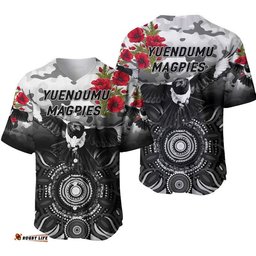 Yuendumu Magpies Football Club ANZAC Baseball Jersey Shirt Indigenous Vibes