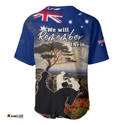 Australia ANZAC Day Baseball Jersey Shirt The Lonesome Pine