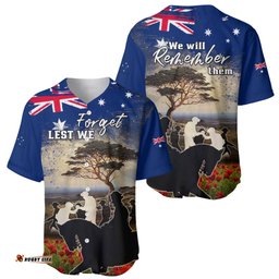 Australia ANZAC Day Baseball Jersey Shirt The Lonesome Pine