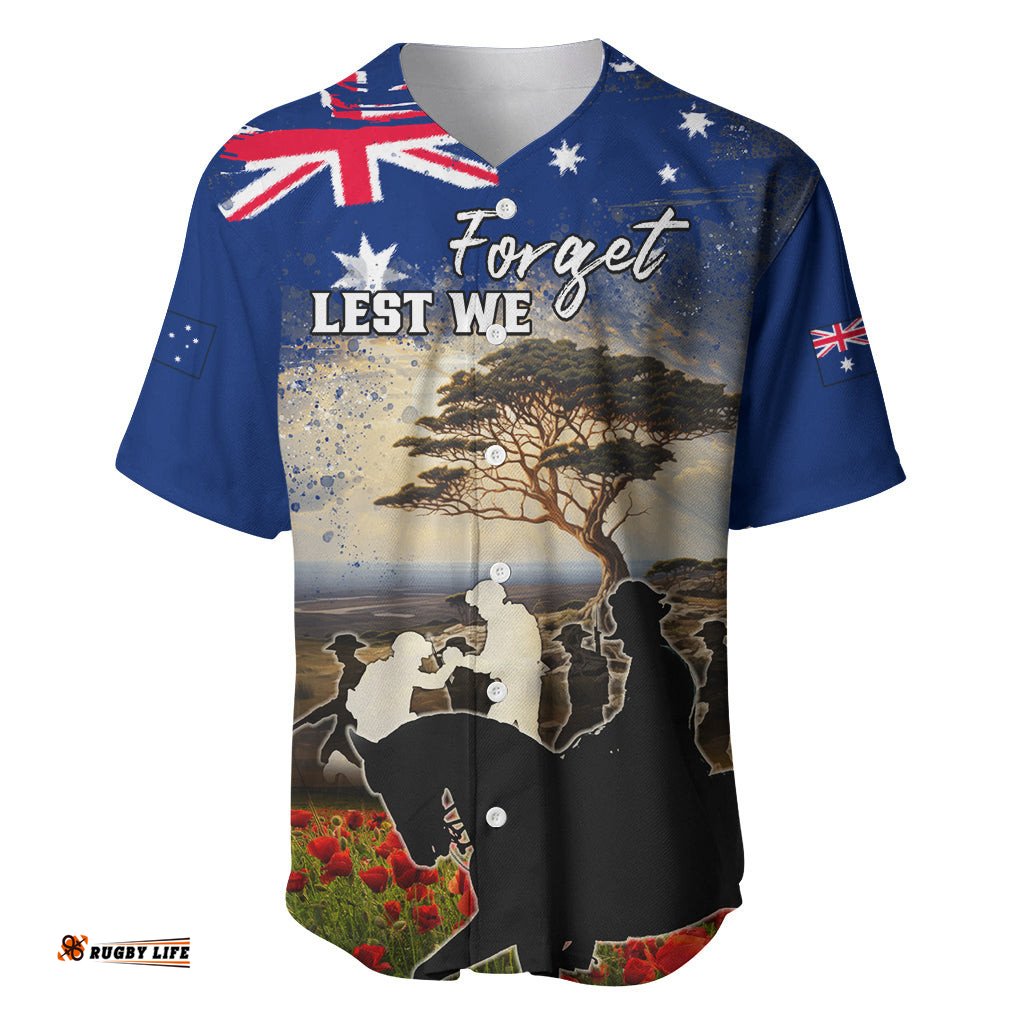 Australia ANZAC Day Baseball Jersey Shirt The Lonesome Pine