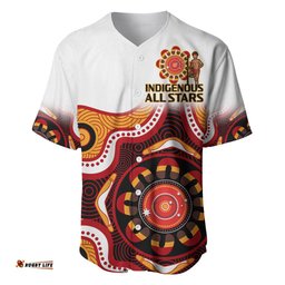 Australia Indigenous Rugby Baseball Jersey Shirt All Stars Aborigine Dreamtime White Version