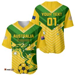Australia Soccer Baseball Jersey Shirt Go Socceroos