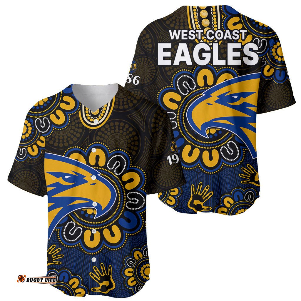AFL West Coast Eagles 1986 Aboriginal Baseball Jersey Shirt 07