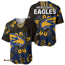 AFL West Coast Eagles 1986 Aboriginal Baseball Jersey Shirt 07