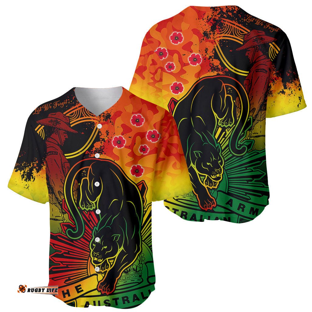 NRL ANZAC Panthers Baseball Jersey Shirt Camouflage 08