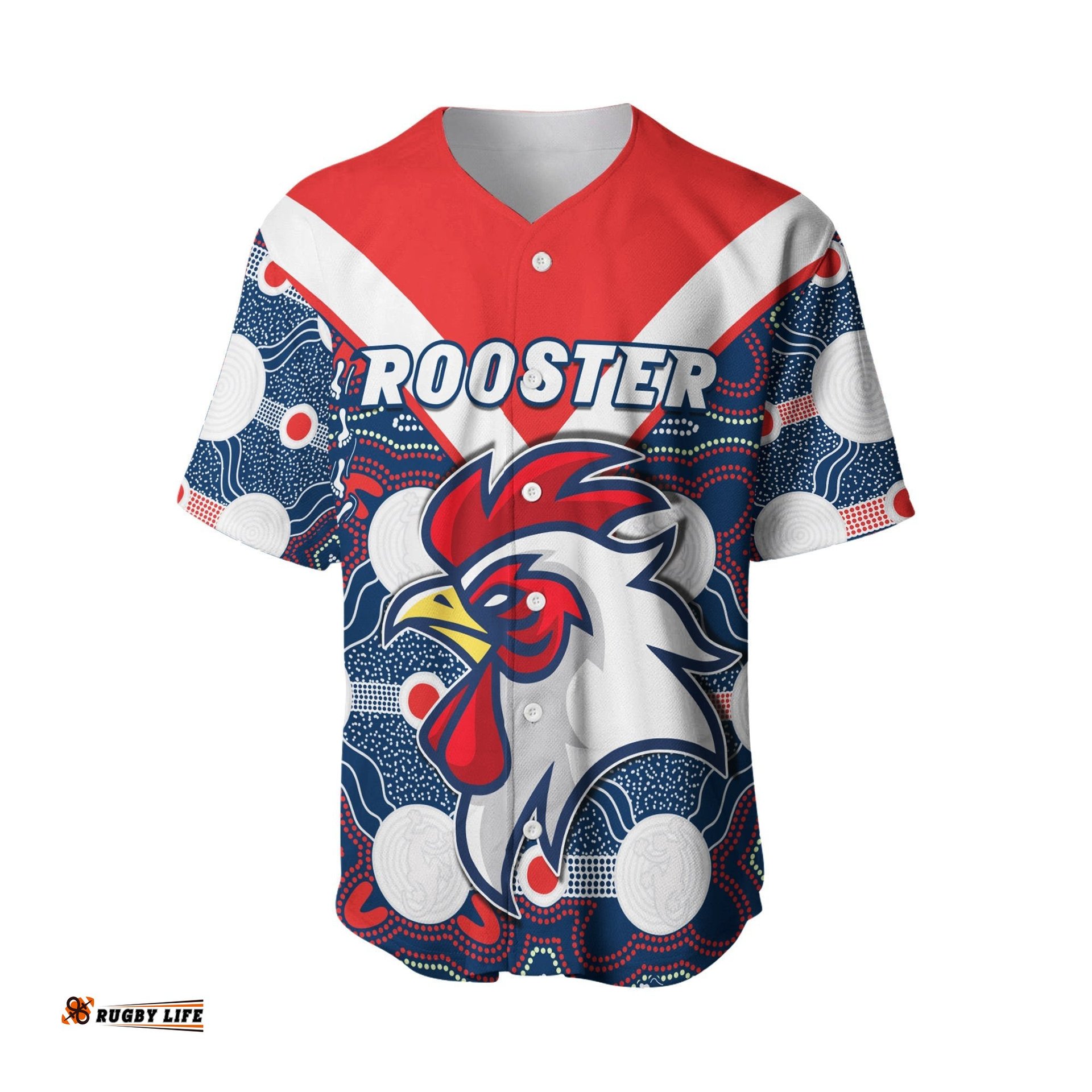 Roosters Baseball Jersey Shirt Sydney Indigenous