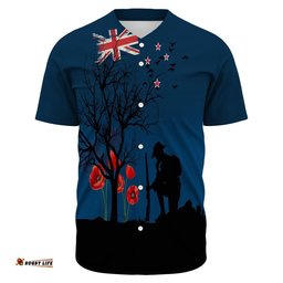 New Zealand Anzac Lest We Forget Remebrance Day Baseball Jersey Shirt