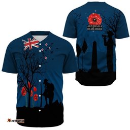 New Zealand Anzac Lest We Forget Remebrance Day Baseball Jersey Shirt