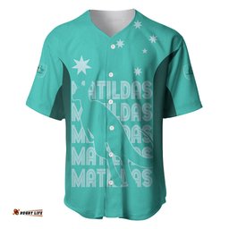Australia Soccer Matildas Custom Baseball Jersey Shirt Turquoise Basic Gradient