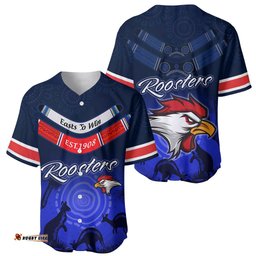 Rosster Easts To Win Baseball Jersey Shirt Sydney Rugby est 1908 Boomerang Indeginous
