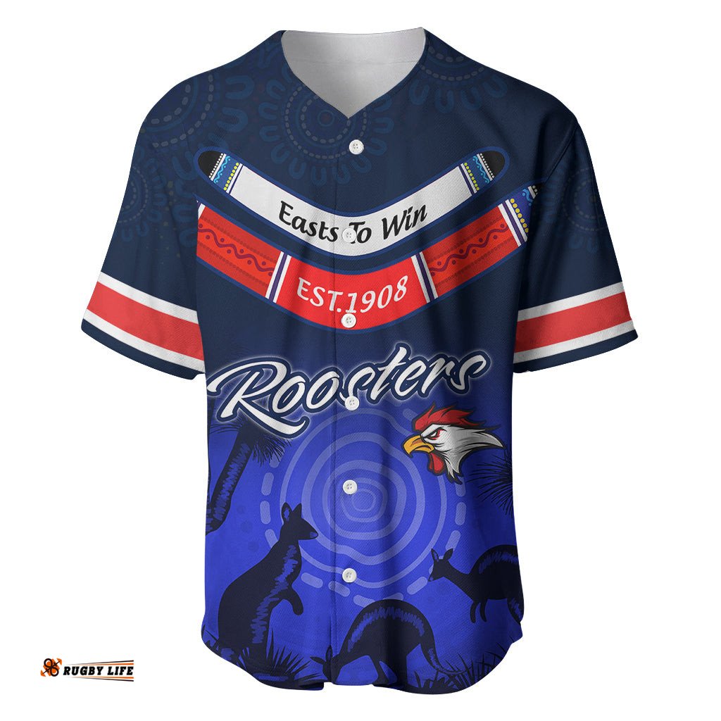 Rosster Easts To Win Baseball Jersey Shirt Sydney Rugby est 1908 Boomerang Indeginous
