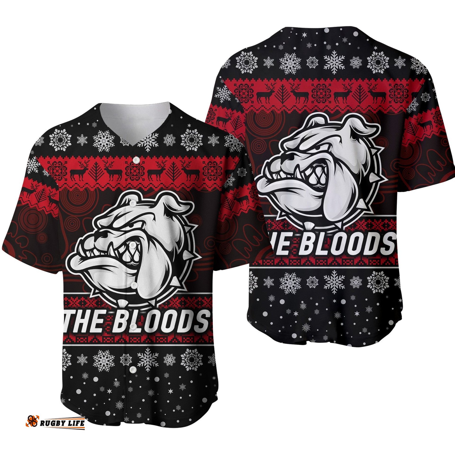 West Football Club Alice Springs Baseball Jersey Shirt Christmas The Bloods Simple Style Black