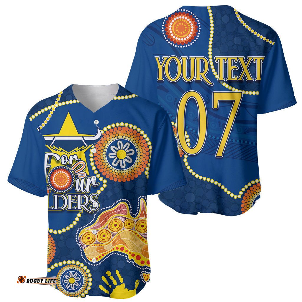 Personalised NAIDOC Week NRL Cowboys For Our Elders Baseball Jersey Shirt