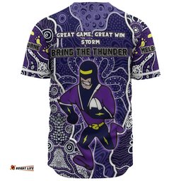 Melbourne Storm Grand Final Custom Baseball Shirt - Custom Melbourne Storm With Contemporary Style Of Aboriginal Painting Baseball Shirt