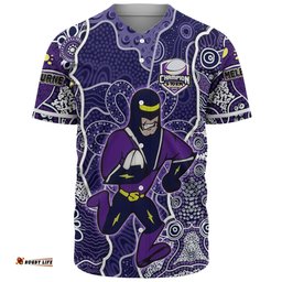 Melbourne Storm Grand Final Custom Baseball Shirt - Custom Melbourne Storm With Contemporary Style Of Aboriginal Painting Baseball Shirt
