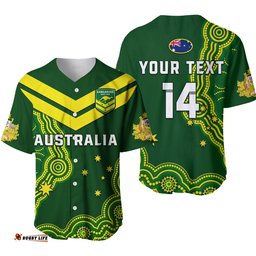 Custom Text And Number Australia Rugby Baseball Jersey Shirt The Kangaroos Champions Pacific Indigenous