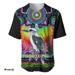 Personalised Australia Sagittarius Kookaburra Zodiac Baseball Jersey Shirt Auz Astrology Aboriginal Rainbow