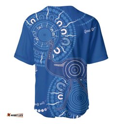 Australia New South Wales Baseball Jersey Shirt Aussie Emu With Aboriginal Art