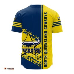 North Queensland Cowboys Baseball Jersey Shirt Quarter Style NRL