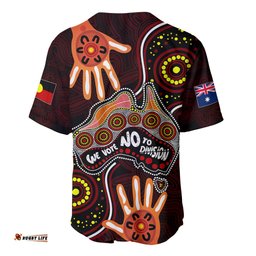 Australia Indigenous Baseball Jersey Shirt We Vote NO To Division Aboriginal Map 01