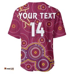 Custom Text And Number Maroons Rugby Baseball Jersey Shirt Kangaroo Indigenous Pattern Unique Version