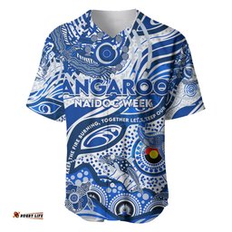 Custom NAIDOC Week 2024 Kangaroos Baseball Jersey Shirt Aboriginal Animals Keep The Fire Burning