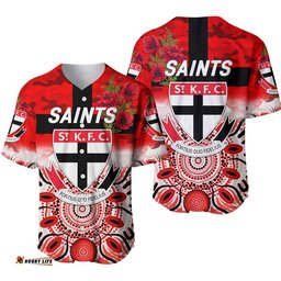 St Kilda Saints ANZAC Baseball Jersey Shirt Indigenous Vibes