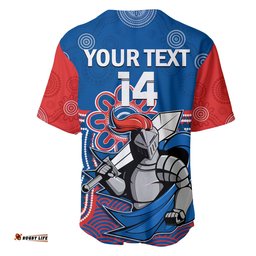 Custom Text And Number Knights Rugby Baseball Jersey Shirt Novocastrians 1987 Aboriginal Art