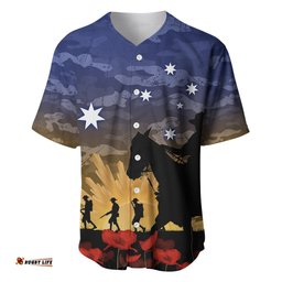 ANZAC DAY Baseball Jersey Shirt Camo Style Dawn Service 01