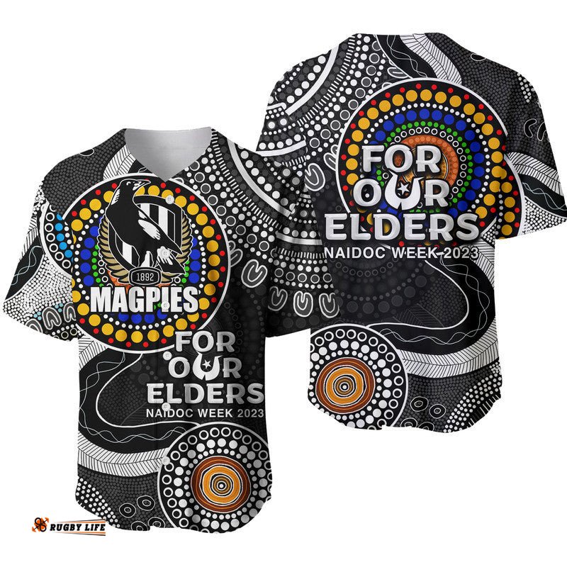 Magpies Rugby Baseball Jersey Shirt NAIDOC Aboriginal