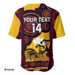 Custom Australia Day Brisbane Broncos Baseball Jersey Shirt NRL 2024 Australian Map Proud