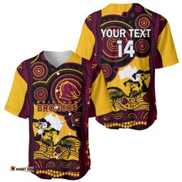 Custom Australia Day Brisbane Broncos Baseball Jersey Shirt NRL 2024 Australian Map Proud