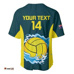Custom Australia Water Polo 2024 Baseball Jersey Shirt Aussie Shark National Color Version