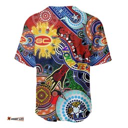 Custom NAIDOC Week 2024 Gold Coast Suns Baseball Jersey Shirt Australia Aboriginal Dot Painting