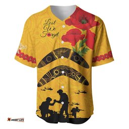 Australia Matildas Soccer ANZAC Custom Baseball Jersey Shirt Gallipoli Soldier With Aboriginal Dots Art