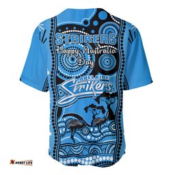 Adelaide Strikers Cricket Baseball Jersey Shirt Happy Australia Day Aboriginal Art
